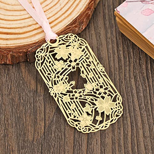 maxgoods Metal Bookmark Cute Tassel Apricot Rose Gold Book Holder Leaf(5)