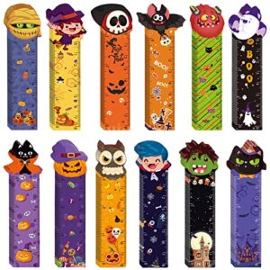 72 pcs halloween bookmark rulers party favor pack with halloween themed prints cartoon pumpkin book marks halloween book marks for halloween party decor classroom rewards and trick or treat prizes