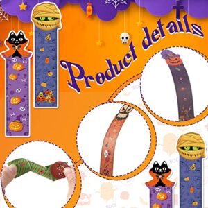 72 Pcs Halloween Bookmark Rulers Party Favor Pack with Halloween Themed Prints Cartoon Pumpkin Book Marks Halloween Book Marks for Halloween Party Decor Classroom Rewards and Trick or Treat Prizes