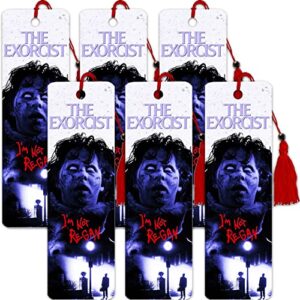 horror bookmark set ~ 6 pack the exorcist bookmarks ~ classic horror movie merchandise for men women office supplies