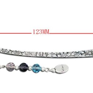 HOUSWEETY Beaded Charm Bookmarks, with Crystal Glass Quartz, Believe Dangle Beads, 3 Pcs, Silver Tone
