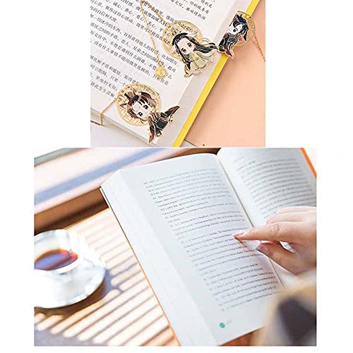 Anime Heaven Official's Blessing Bookmark Tian Guan Ci Fu Metal Hollowing Book Markers Jewelry Gift for Reader, Student, Bookworm(D)