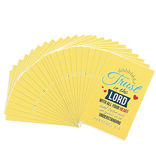 Trust in The Lord Yellow 2 x 3 Paper Keepsake Itty Bitty Bookmarks Pack of 24