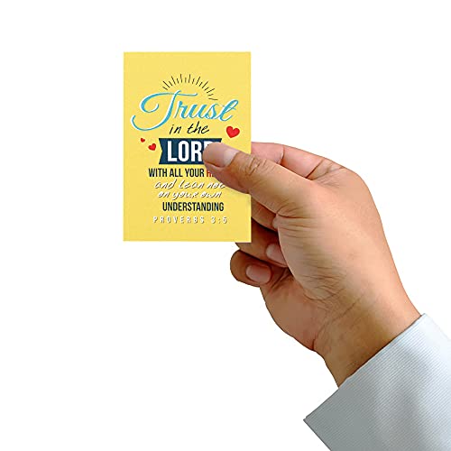 Trust in The Lord Yellow 2 x 3 Paper Keepsake Itty Bitty Bookmarks Pack of 24