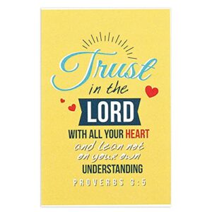 Trust in The Lord Yellow 2 x 3 Paper Keepsake Itty Bitty Bookmarks Pack of 24