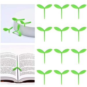 12pcs sprout little green bookmarks mini green silicone buds bookmarks small grass cute book mark decoration creative gift for bookworm book lovers reading