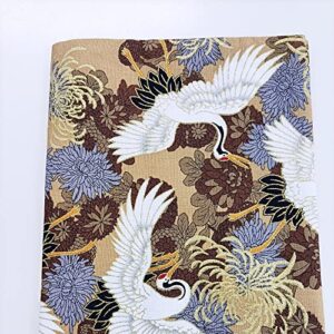 PUPUZAO A5 Book Cover ( Red-Crowned Crane Pattern ) Hard Book Sleeve Cover for Paperback,Journal,Diary,Novel,Washable Fabric,Fits Thickness Adjustable