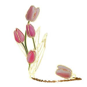 metal bookmark flower brass hollow space bookmarks for teacher’s day gift student reading pendant pink 1piece