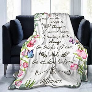 Serenity Prayer Bible Verse Blanket Prayers- Religious Religious Inspirational Christian The Bible About Love Gifts for Newborns, Couples，Women, Elderly and Patients 60"x50"