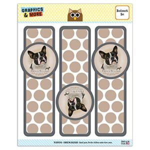 french bulldog dog breed set of 3 glossy laminated bookmarks