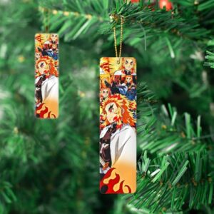 Bookmarks Ruler Metal Rengoku Measure Slayers Bookworm Animes Reading Bookography Tassels for Book Bibliophile Gift Reading Christmas Ornament Markers