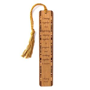quote about success – engraved wooden bookmark – also available with personalization – made in usa