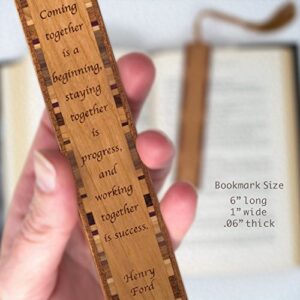 Quote About Success - Engraved Wooden Bookmark - Also Available with Personalization - Made in USA