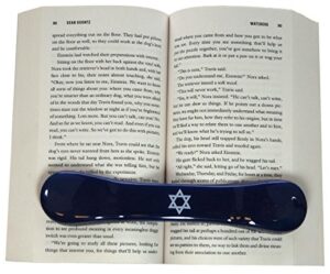 bookbone (tm) – made in the usa – the original weighted rubber bookmark – printed with – star of david – holds books open