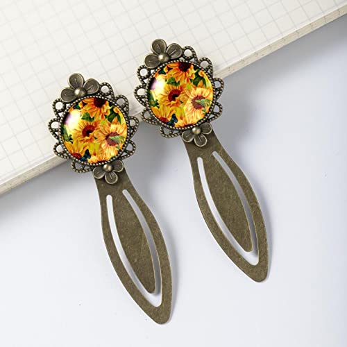 Bookmark, 2 Pack Bookmarks for Book Lovers, Summer Floral Sunflower Butterfly Vintage