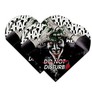batman disturbed joker heart faux leather bookmark – set of 2