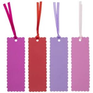 Scalloped Foam Bookmarks in Valentine Colors - Red, Hot Pink, Light Pink, Purple