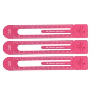 harfington 3pcs straight ruler 12cm metric aluminum alloy ruler scale on both sides hollow design bookmark measuring tool for children study classroom office, french rose