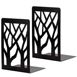 metal bookends for heavy books – book ends, bookends for shelves, bookend supports on office desk, book shelf holder home decorative, bookend supports, book stoppers (black-1pair)