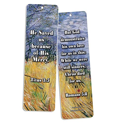 Christian Van Gogh Bookmarks Cards - God is Love (60 Pack)- Bible Scripture Prayer Cards - War Room Decor - Encouragement Gifts - VBS Bible Study Sunday School Baptism Church Camp Stocking Stuffers