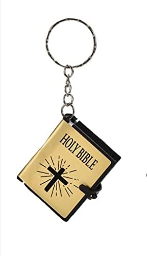 Favorict (3 Pack) Mini Bible Keychain English Holy Bible Religious Favor Christian Jesus Keychain (A)