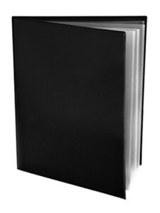 ultra pro – 10 pack, black 2-pocket folders with clear outside pockets and 4 pages