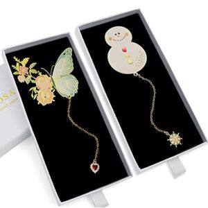 kizosa metal butterfly bookmarks and cute snowman bookmark bundle