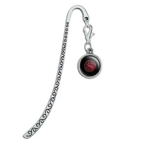 house of the dragon targaryen sigil scales metal bookmark page marker with charm