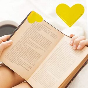 6 Pieces Cute PU Leather Heart Corner Bookmarks for Women,Bookmarks for Book Lovers,Book Accessories for Reading Lovers,Teacher's Day Gifts