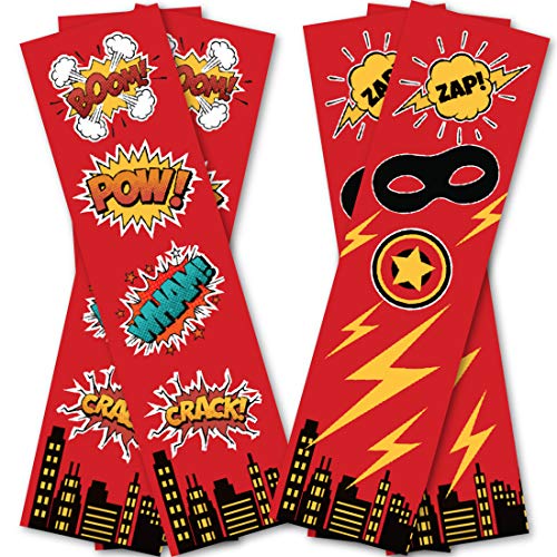 Superhero Bookmarks (20 Count) - Reading Incentives - Student Classroom Supplies - Library Summer Reading Program - Superhero Party Favors