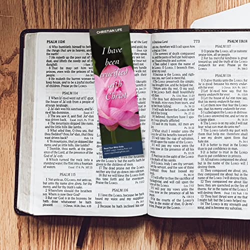 Christian Bookmark with Bible Verse, Pack of 25, Christian Life Themed, I Have Been Crucified with Christ, Galatians 2:20