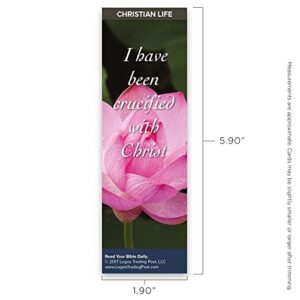 Christian Bookmark with Bible Verse, Pack of 25, Christian Life Themed, I Have Been Crucified with Christ, Galatians 2:20