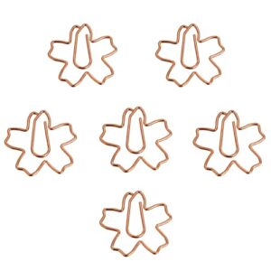 yyangz 12pcs sakura paperclip cherry blossom shape paper clips decorative paper clips bookmark marking document organizing, rose gold