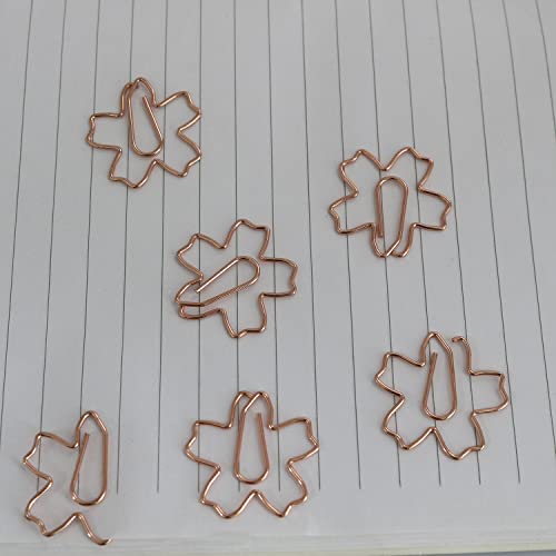 YYANGZ 12PCS Sakura Paperclip Cherry Blossom Shape Paper Clips Decorative Paper Clips Bookmark Marking Document Organizing, Rose Gold