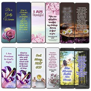 devotional bible verses for women bookmarks (12 pack) – collection of inspiring and motivational bible verses and quotes for women