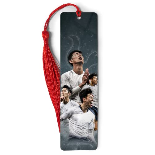 Bookmarks Ruler Metal Son Bookworm Heung-min Measure Korea Reading Spur Tassels Soccer Bookography for Book Bibliophile Gift Reading Christmas Ornament Markers Bookmark