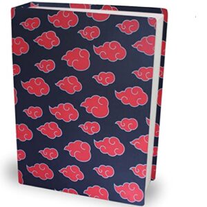 1pk stretchable book cover for textbooks – red cloud anime design book protector, textbook covers for school, easy apply reusable durable book sox (1)