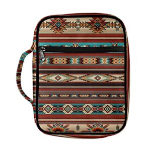 ledback native american navajo aztec print bible covers for women men bible bags with handle zipper pocket bible carrying case bible accessories