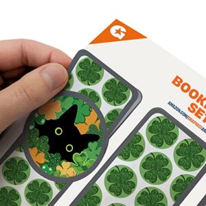 St. Patrick's Day Black Cat Shamrock Set of 3 Glossy Laminated Bookmarks