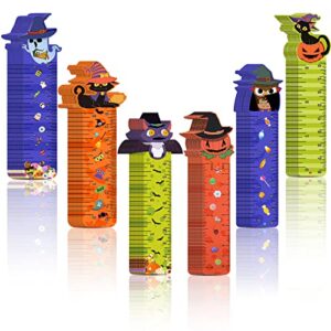 144 pieces halloween bookmark rulers party favors, ruler markers 6 designs with pumpkin ghost halloween prints for holiday bookmark, halloween decorations, classroom rewards and trick or treat prizes