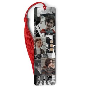 Bookmarks Ruler Metal Timothee Bookography Chalamet Measure Collage Tassels Bookworm for Markers Bookmark Gift Reading Christmas Ornament Bibliophile Book