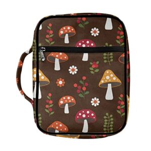 chaqlin cute bible covers mushroom pattren carrying church tote bags with bookmark slot fits book 11x8x2.36 in bible protective