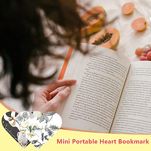 Komake 6PCS Leather Heart Bookmark, Heart Page Corner Handmade Bookmark, Leather Heart Corner Bookmarks, Personalized Cute Handmade Book Reading Gift for Women Teacher Student Kids Book Lovers