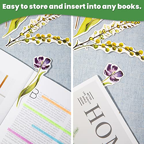 NEWEST 60 Pieces Colorful Flower Bookmarks, Paper Bookmark Card Sets Page Markers for Students Reading, 30 Designs