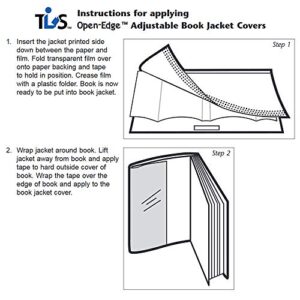 The Library Store Open Edge Adjustable Book Jacket Covers Without Tab 9 inches H x 21 inches L 50 per Box