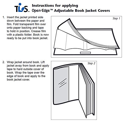 The Library Store Open Edge Adjustable Book Jacket Covers Without Tab 9 inches H x 21 inches L 50 per Box