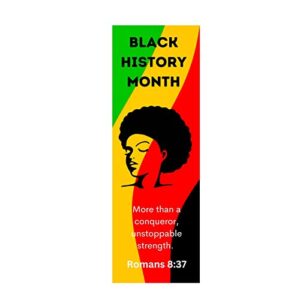 30 Count Religious Black History Month Bookmarks Gifts Romans 8:37 More Than Conqueror Unstoppable Strength Bulk Inspirational Church Handouts Pack