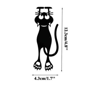 Funny Cat Bookmark, 2023 New Curious Cat Bookmark for Cat Lovers, Creative Hollow Kitten Bookmark, Black Kitten Hanging Bookmark, Funny Office School Gift for Book Lovers (5 Pcs)