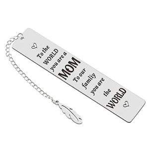mom birthday gifts from daughter or son metal bookmark with leaf chain book lover personalized gifts for mom bonus mom mother in law new mom for christmas mothers day gifts