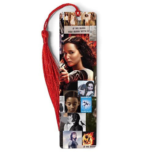 Bookmarks Ruler Metal The Bookography Hunger Measure Games Tassels Collage Bookworm for Reading Gift Christmas Ornament Book Markers Bibliophile Bookmark